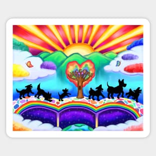 Dogs Arrival at the Rainbow Bridge Sticker